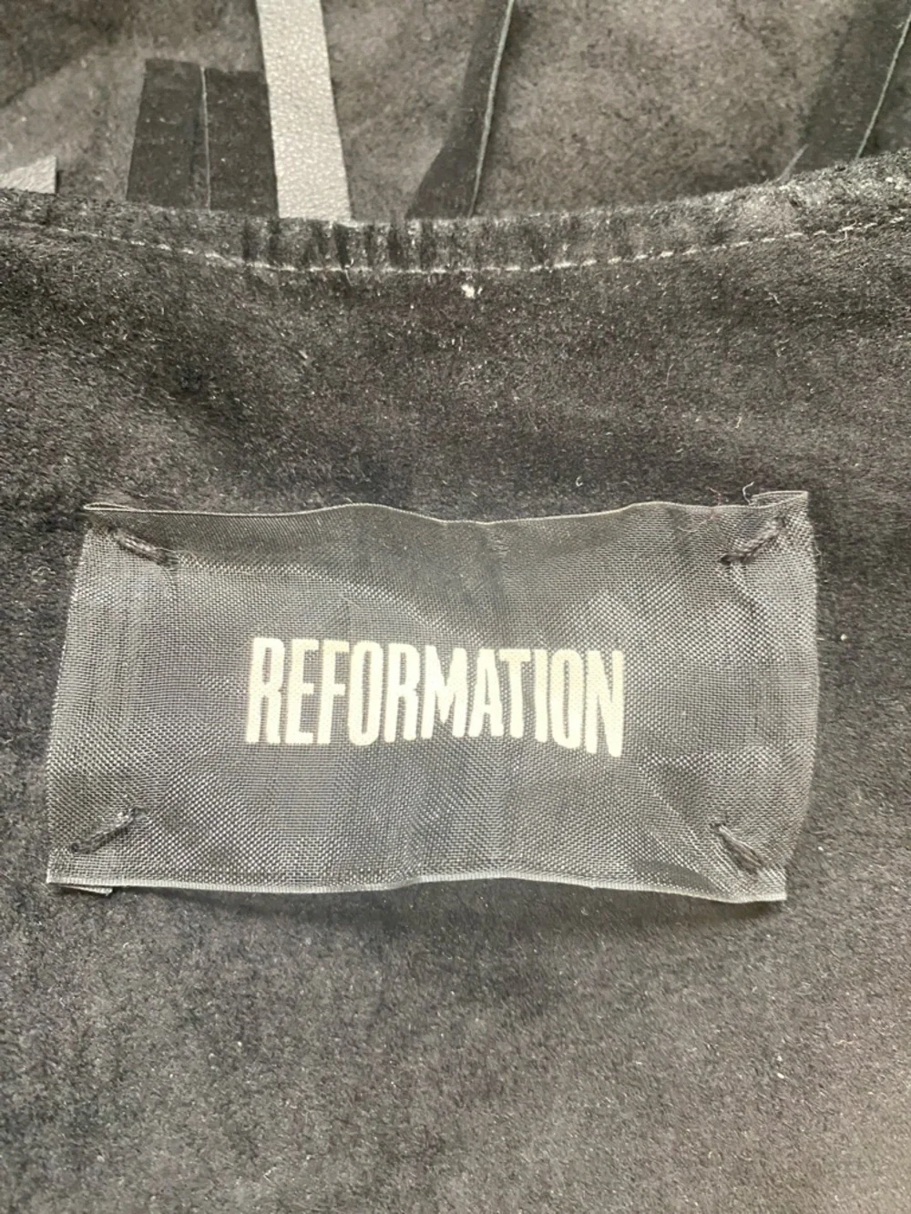 Reformation Fringe Suede Leather Jacket Black Western Boho Women’s S - Picture 2 of 13